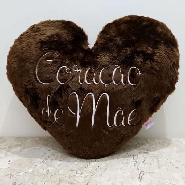 almofada-coração-marrom-mãe-amor